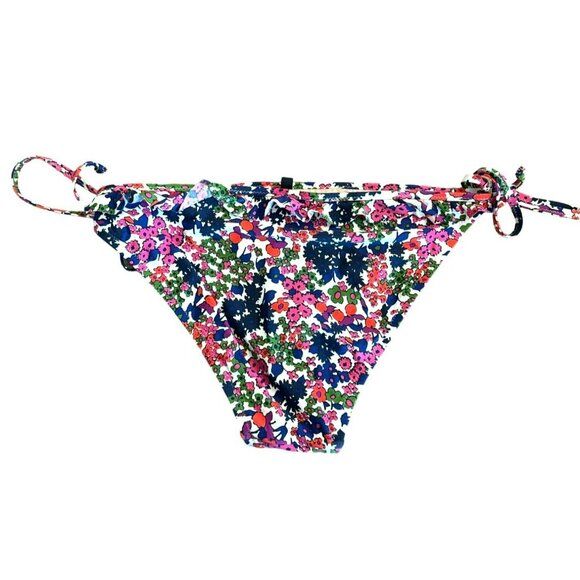 J. Crew String Bikini Bottom Size Medium Watermark Floral Multi Swimsuit Womens - Picture 3 of 4
